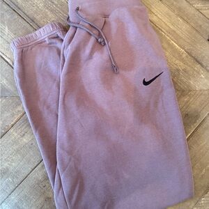 Nike Fleece Mid-rise Mauve Small Jogger Sweatpants